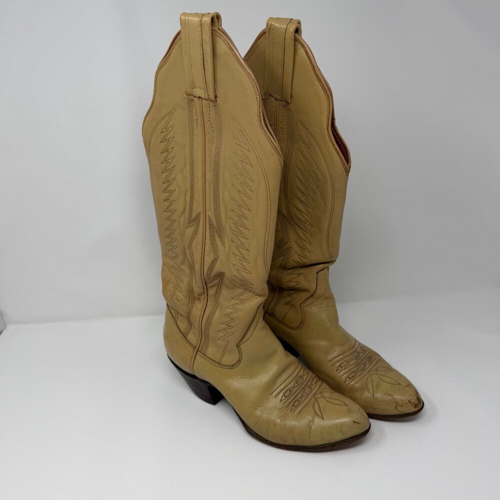 Vintage Sanders Western Boots beige Women size 5.5